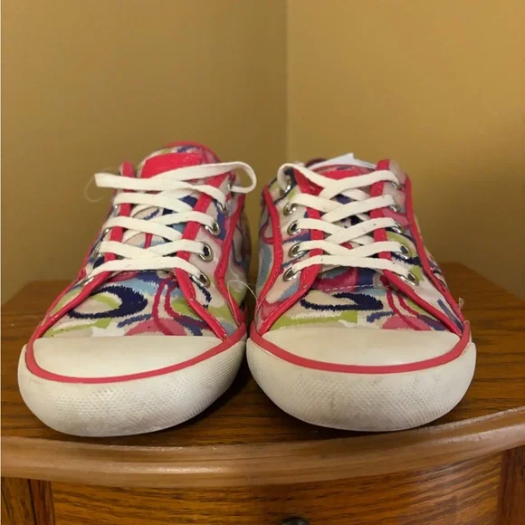 Coach Barrett Vibrant Pink and Cream Sneakers - Picture 2 of 10